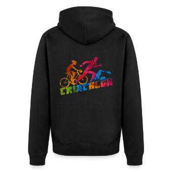 Triathlon - Veste à capuche bio Premium Unisexe - noir - Dos - Nico (187cm)