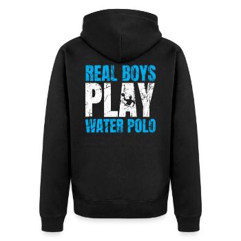 water polo - Veste à capuche bio Premium Unisexe - noir - Dos - Nico (187cm)