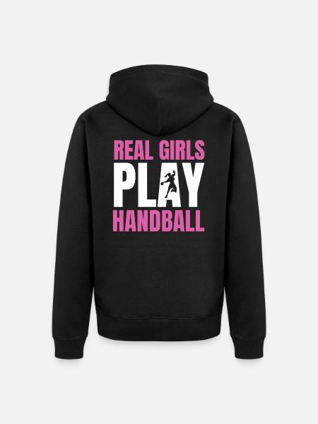 håndball - Premium økologisk unisex-hettejakke - svart