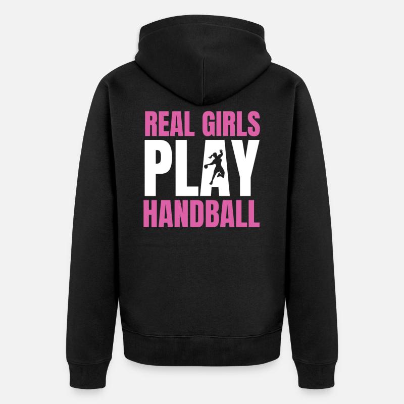 Handball - Unisex Premium Bio Zip Hoodie - Schwarz