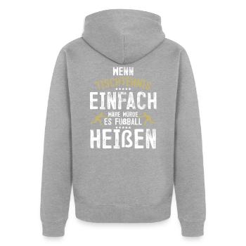 table tennis - Unisex Premium Organic Zip Hoodie - heather grey - Back - Nico (187cm)