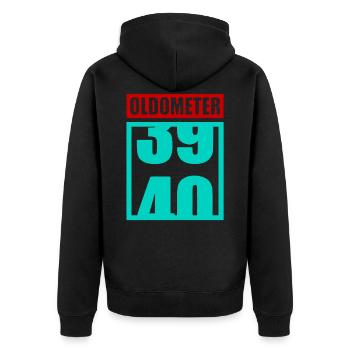 40th birthday - Unisex Premium Organic Zip Hoodie - black - Back - Nico (187cm)