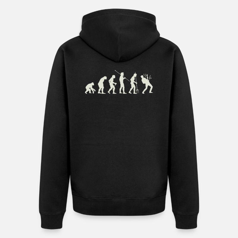 Evolution Gitarre - Unisex Premium Bio Zip Hoodie - Schwarz