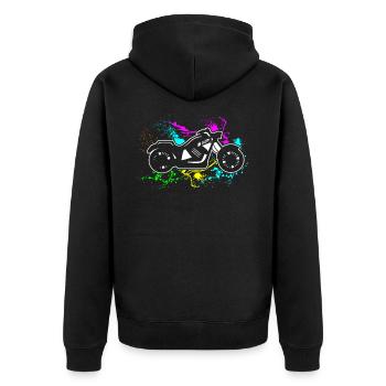 Moto Moto Conduite Cadeau Idée Cadeau Bik - Veste à capuche bio Premium Unisexe - noir - Dos - Nico (187cm)