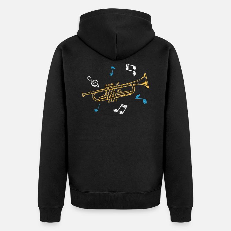 Trompete - Unisex Premium Bio Zip Hoodie - Schwarz