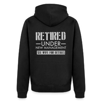 Rente - Unisex Premium Bio Zip Hoodie - Schwarz - Hinten - Nico (187cm)