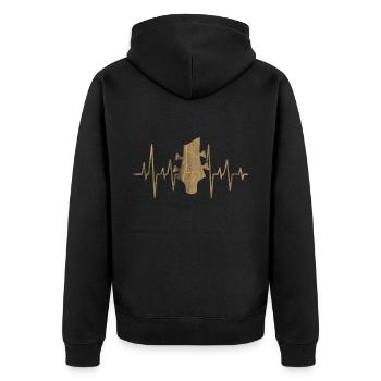 Pouls cardiaque guitare basse - Veste à capuche bio Premium Unisexe - noir - Dos - Nico (187cm)