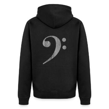 Clef bass - Unisex Premium Organic Zip Hoodie - black - Back - Nico (187cm)