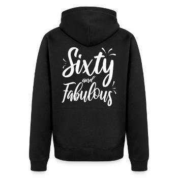 60th birthday - Unisex Premium Organic Zip Hoodie - black - Back - Nico (187cm)
