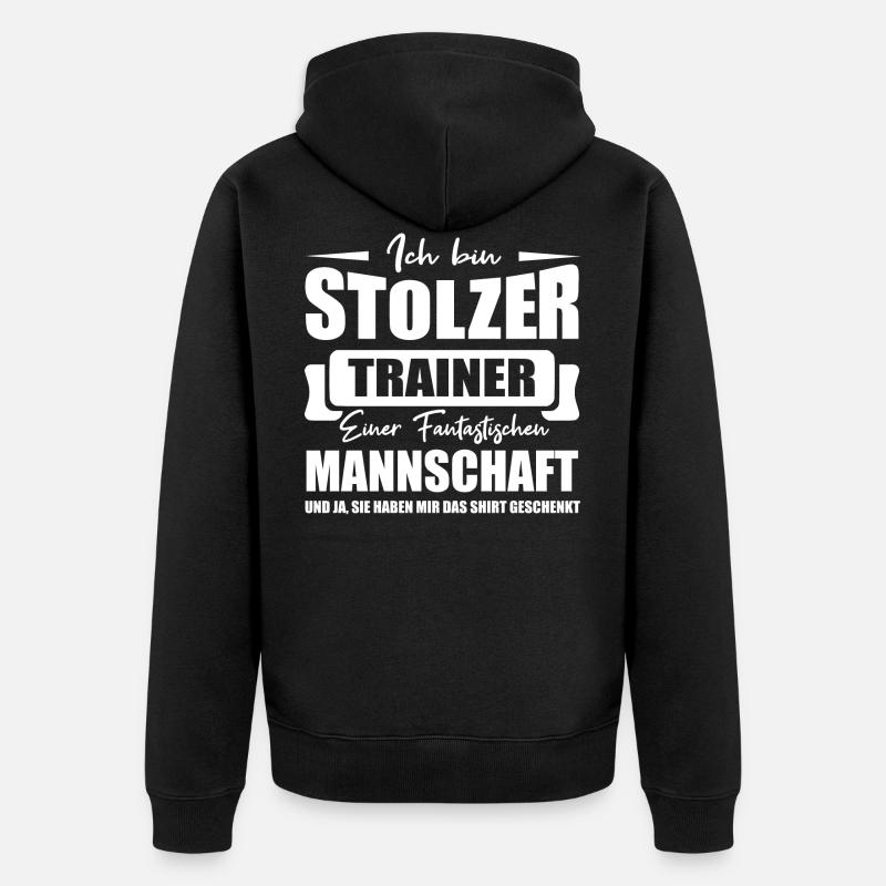 Trainer Shirt • Stolzer Trainer • Geschenk - Unisex Premium Bio Zip Hoodie - Schwarz