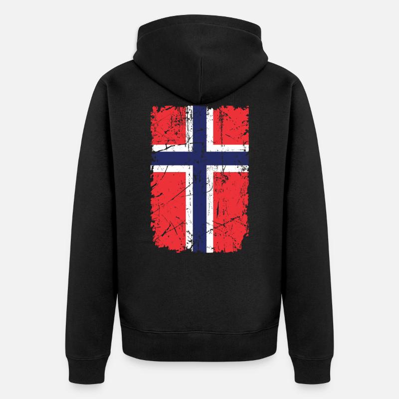 Norway - Unisex Premium Organic Zip Hoodie - black