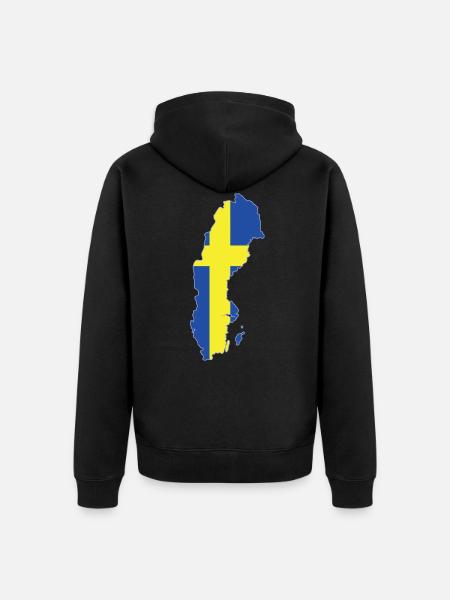 Schweden - Unisex Premium Bio Zip Hoodie - Schwarz