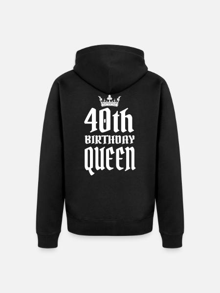 40th birthday - Unisex Premium Organic Zip Hoodie - black