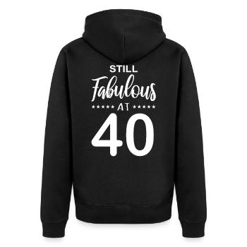 40. Geburtstag 40 Jahre alt 40 Party Geschenk Gebu - Unisex Premium Bio Zip Hoodie - Schwarz - Hinten - Nico (187cm)
