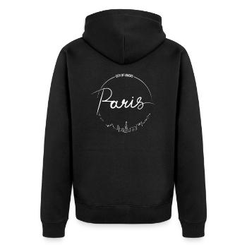 Paris est la ville de l'amour - Veste à capuche bio Premium Unisexe - noir - Dos - Nico (187cm)