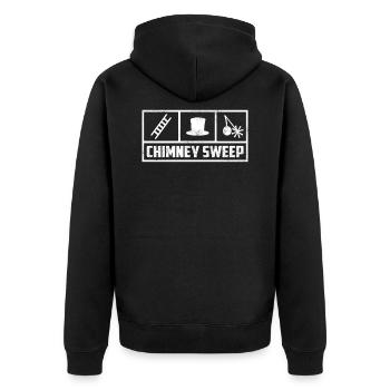 Schornsteinfeger - Unisex Premium Bio Zip Hoodie - Schwarz - Hinten - Nico (187cm)