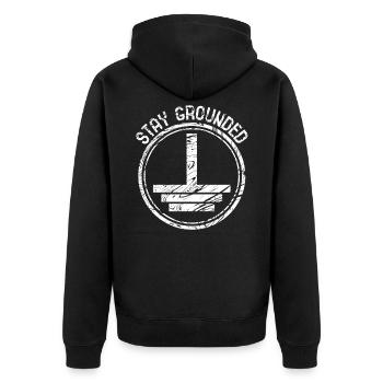 electrician - Unisex Premium Organic Zip Hoodie - black - Back - Nico (187cm)