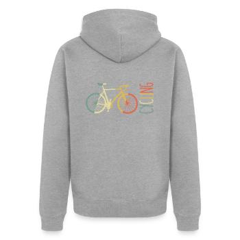 Vélo cyclable Cycling Vélo Retro Retro - Veste à capuche bio Premium Unisexe - gris chiné - Dos - Nico (187cm)