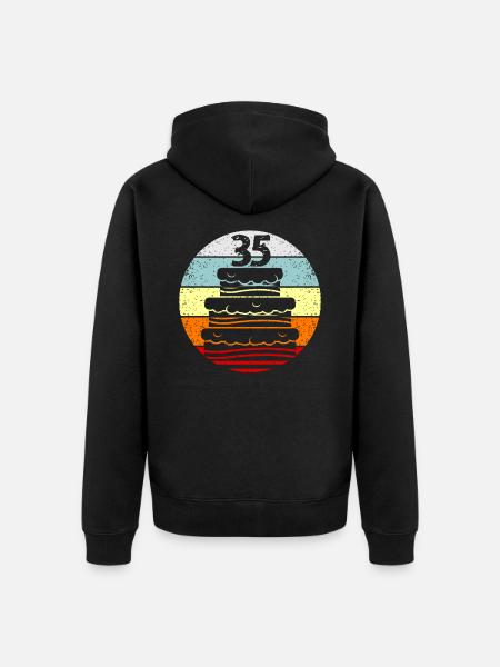 35th birthday - Unisex Premium Organic Zip Hoodie - black
