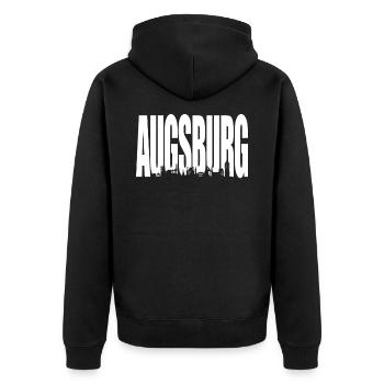augsburg - Unisex Premium Organic Zip Hoodie - black - Back - Nico (187cm)