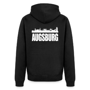 augsburg - Unisex Premium Organic Zip Hoodie - black - Back - Nico (187cm)