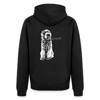 Labradoodle - Unisex Premium Organic Zip Hoodie - black - Back - Nico (187cm)