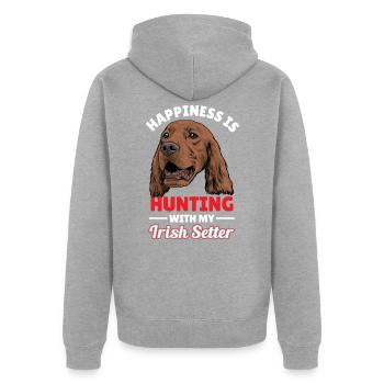 Irish setter - Unisex Premium Organic Zip Hoodie - heather grey - Back - Nico (187cm)