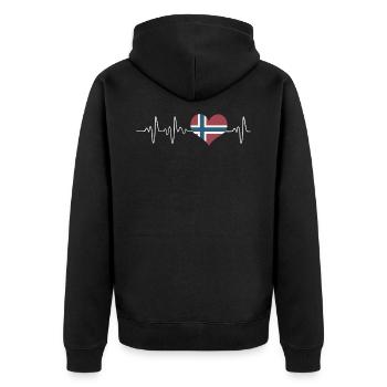 Battement de coeur de la Norvège - Veste à capuche bio Premium Unisexe - noir - Dos - Nico (187cm)