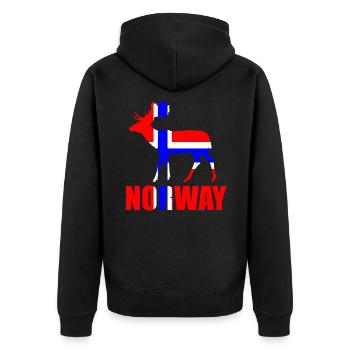 Norwegen - Unisex Premium Bio Zip Hoodie - Schwarz - Hinten - Nico (187cm)