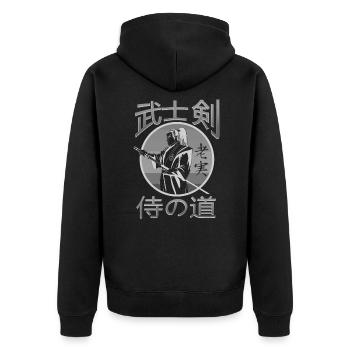 samouraï - Veste à capuche bio Premium Unisexe - noir - Dos - Nico (187cm)