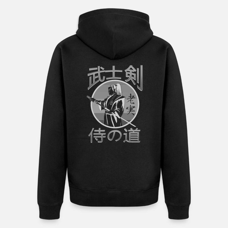 samouraï - Veste à capuche bio Premium Unisexe - noir