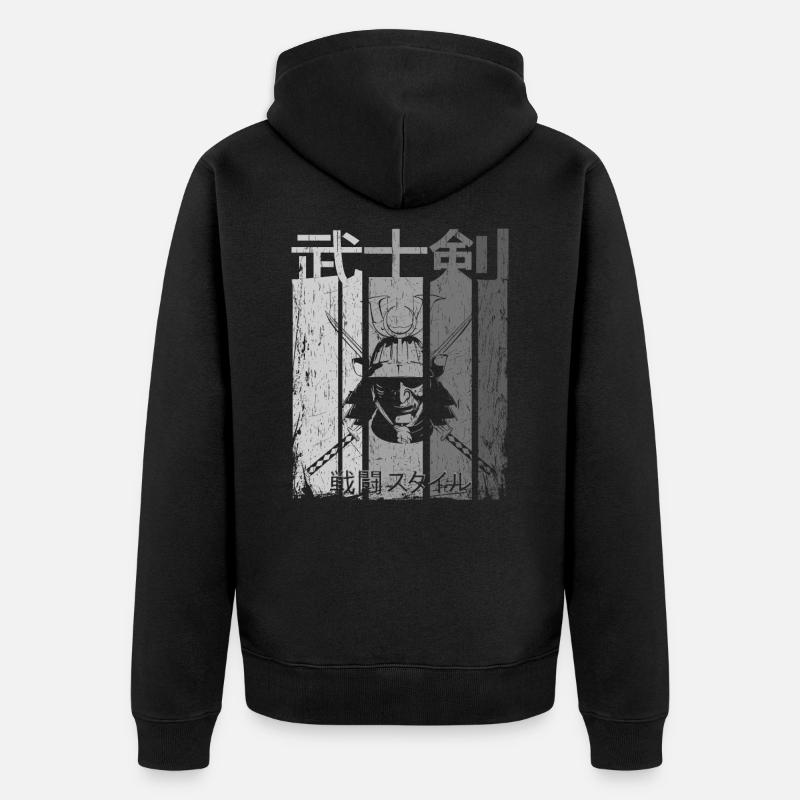 Samurai - Unisex Premium Bio Zip Hoodie - Schwarz
