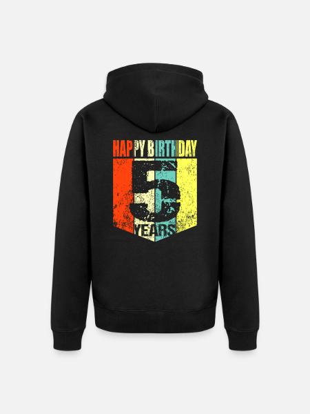 5th birthday - Unisex Premium Organic Zip Hoodie - black