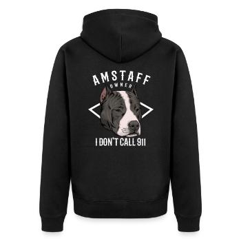 American Staffordshire Terrier - Veste à capuche bio Premium Unisexe - noir - Dos - Nico (187cm)