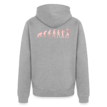 Klarinette - Unisex Premium Bio Zip Hoodie - Grau meliert - Hinten - Nico (187cm)