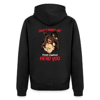 Lapphund finlandais - Veste à capuche bio Premium Unisexe - noir - Dos - Nico (187cm)