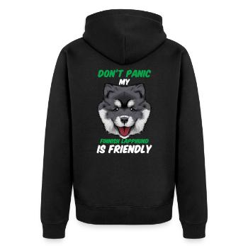 Lapphund finlandais - Veste à capuche bio Premium Unisexe - noir - Dos - Nico (187cm)