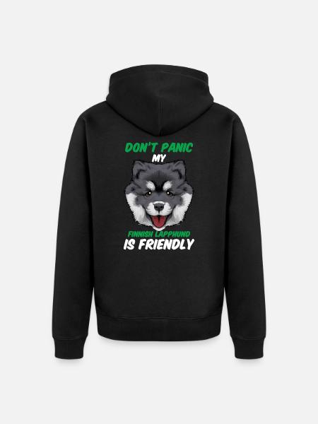 Finnish Lapphund - Unisex Premium Organic Zip Hoodie - black