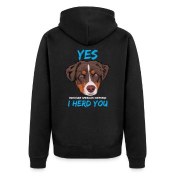 Mini chien de berger américain - Veste à capuche bio Premium Unisexe - noir - Dos - Nico (187cm)