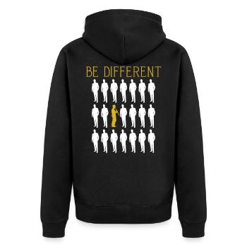 Klarinette - Unisex Premium Bio Zip Hoodie - Schwarz - Hinten - Nico (187cm)