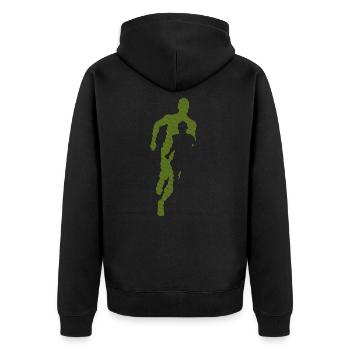 laufen - Unisex Premium Bio Zip Hoodie - Schwarz - Hinten - Nico (187cm)