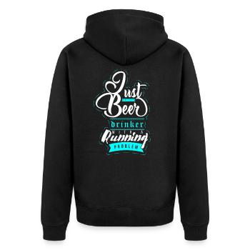 laufen - Unisex Premium Bio Zip Hoodie - Schwarz - Hinten - Nico (187cm)