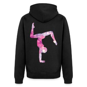 Gymnastics and gymnastics - Unisex Premium Organic Zip Hoodie - black - Back - Nico (187cm)