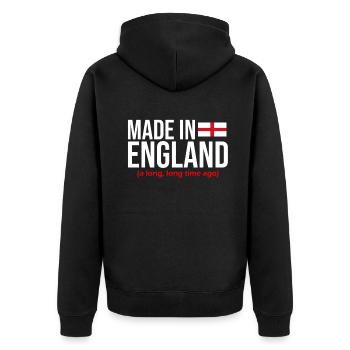 England Engländer - Unisex Premium Bio Zip Hoodie - Schwarz - Hinten - Nico (187cm)