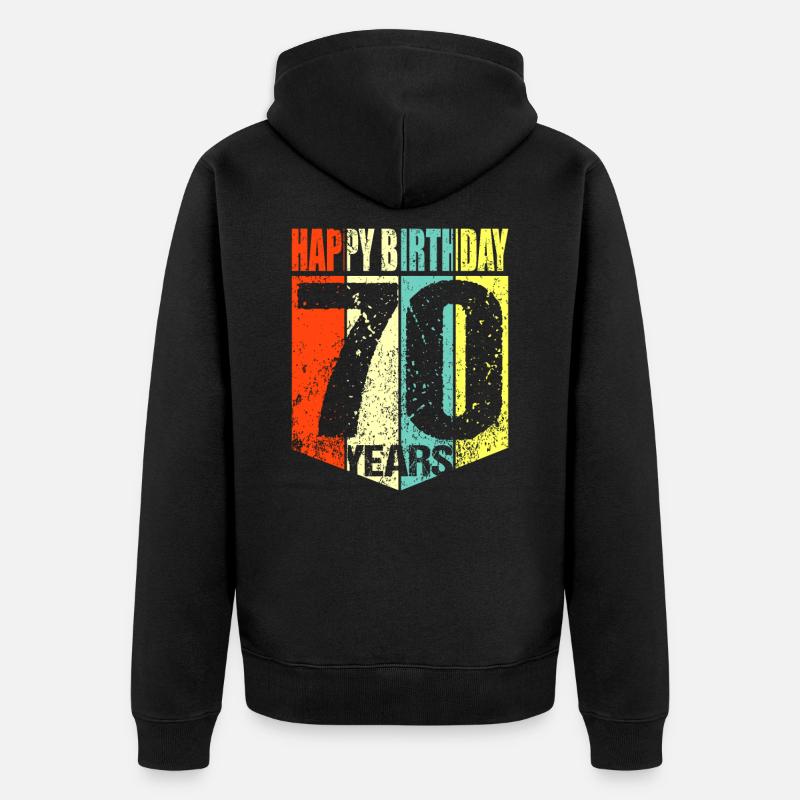 70ème anniversaire - Veste à capuche bio Premium Unisexe - noir