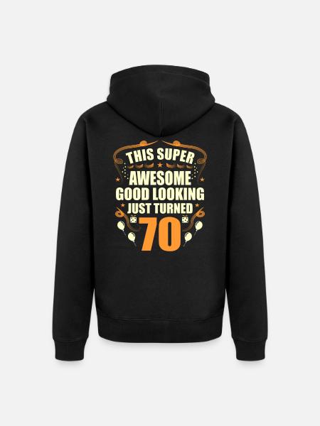 70th Birthday - Unisex Premium Organic Zip Hoodie - black