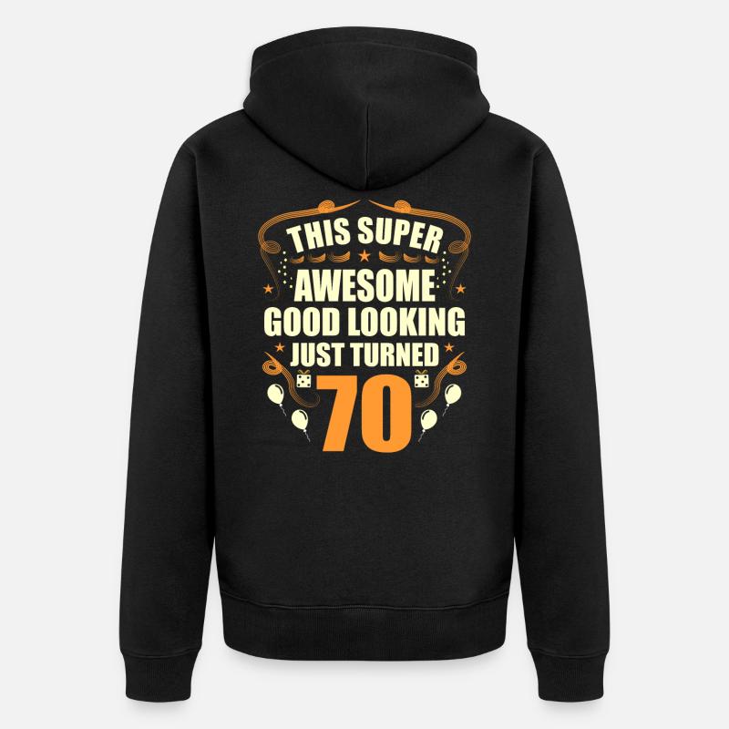 70ème anniversaire - Veste à capuche bio Premium Unisexe - noir