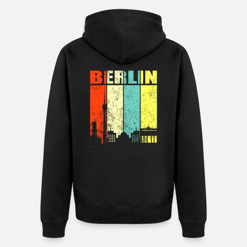 Berlin - Unisex Premium Bio Zip Hoodie - Schwarz