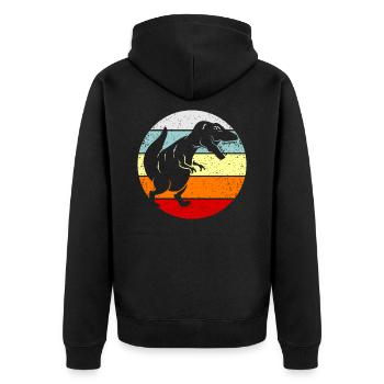 Dinosaur Dino Dinos T-Rex Gift Gift Idea - Unisex Premium Organic Zip Hoodie - black - Back - Nico (187cm)