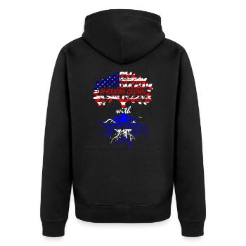 Scotland USA - Unisex Premium Organic Zip Hoodie - black - Back - Nico (187cm)